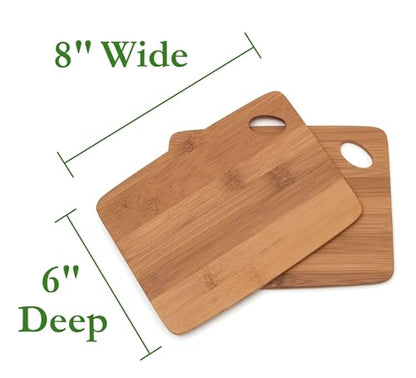 849 Bamboo Thin Cutting Board Set, Two 6 by 8-Inch Boards