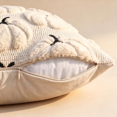 Fall Pillow Covers Pumpkin Fall Decor 18x18 Set of 2 Beige