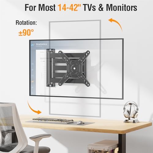 ELIVED 29.5in Long Arm TV Mount for 14-42" TVs Monitors, Max VESA 200x200