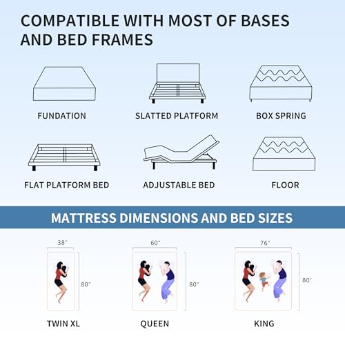 King Mattress for Back Pain Relief, 12 Inch Cooling Gel Memory Foam