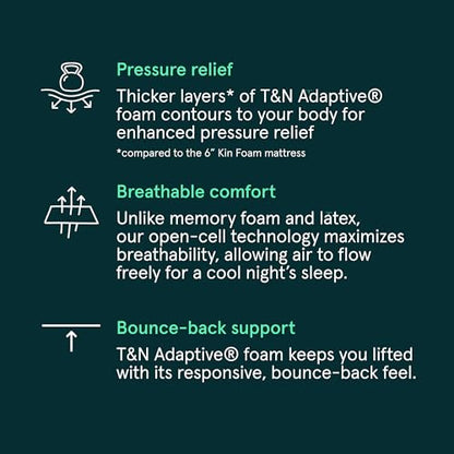 Kin By Tuft & Needle Firm 8" Adaptive Foam Twin Mattress in a Box