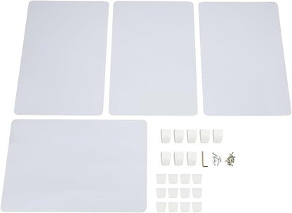 4PCS Desk Dividers Office Partitions,Privacy Desk Panel Protective, Frosted Acrylic with Clamps Classroom Privacy Shield for Offices Schools Call Centers 23.62x15.75in (White)