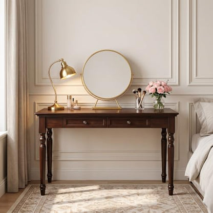 Walnut Writing Desks with Drawers, 47" French Country Style