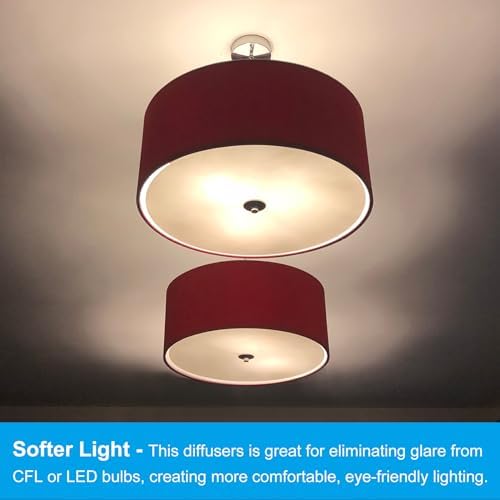 PATIKIL Lampshade Diffuser, 18.5" Diameter with 3/8" Center Hole Round Diffuser for Drum Lampshades Pendants Light Fits 19" Openings, Frosted White