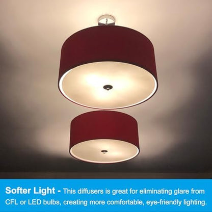 PATIKIL Lampshade Diffuser, 16.5" Diameter with 3/8" Center Hole Round Diffuser for Drum Lampshades Pendants Light Fits 17-19" Openings, Frosted White