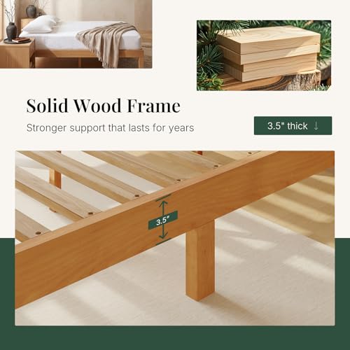 King Size Bed Frames, 12 Inch Height Wood Platform Bed Frame