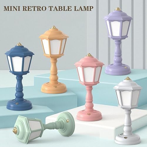 anso Retro LED Desk Lamp USB Charging Table Lamp Bedside Room Mini Light 3-Colors Dimmable (Yellow)