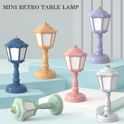 anso Retro LED Desk Lamp USB Charging Table Lamp Bedside Room Mini Light 3-Colors Dimmable (Yellow)