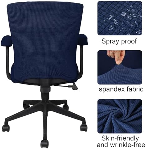 Tallew 4 Pcs Office Chair Covers Stretchable Armrest Seat,XL,Navy