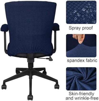 Tallew 4 Pcs Office Chair Covers Stretchable Armrest Seat,XL,Navy