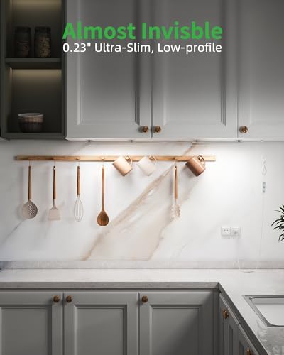 Under Cabinet Lighting Plug-in, Dimmable Under Counter Lights for Kitchen, 3pcs 12 Inch, Cold White 6000K Linkable USB Led Light Strip, Wired Led Light Bar for Desk,Sink,Workbench