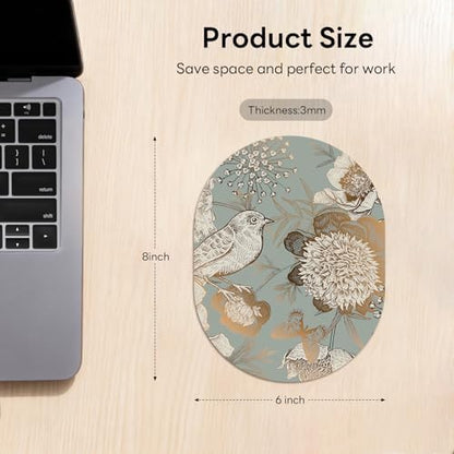 Oval Mouse Pad 6x8in Non-Slip for Laptop,Bird