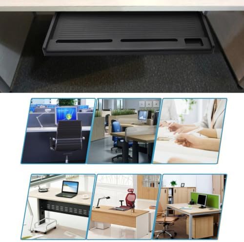 Keyboard Tray Under Desk Slide, Portable ABS Ergonomic Sliding Keyboard Under Desk Pull Out Tray for Office and Home