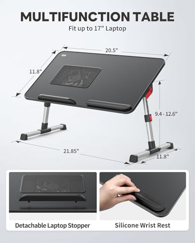 Laptop Desk for Bed with Cooling Fan, Lap Desk Tray Table