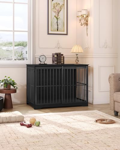 46.9" XXL Dog Crate Furniture Indoor Dog Kennel with Barn Door