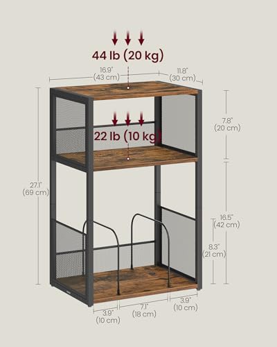 3-Tier Record Player Stand, Vinyl Record Storage up to 100 Albums