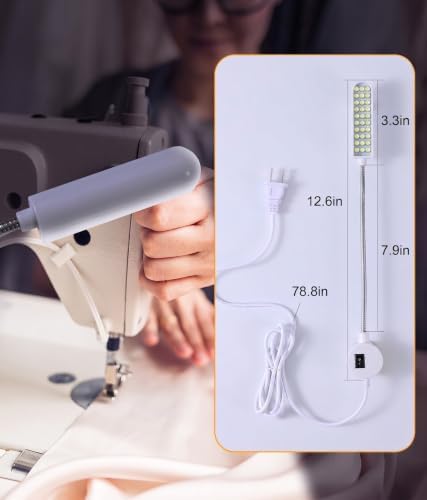 36LED Sewing Machine Light, 6.56ft Long Cord, Magnetic Base Work Lamp, 2-Pk