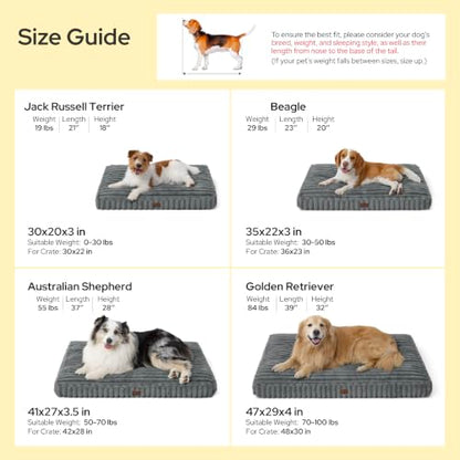 ComfyFleece™ Fluffy Balanced Support Large Dog Bed for Crate,35x22