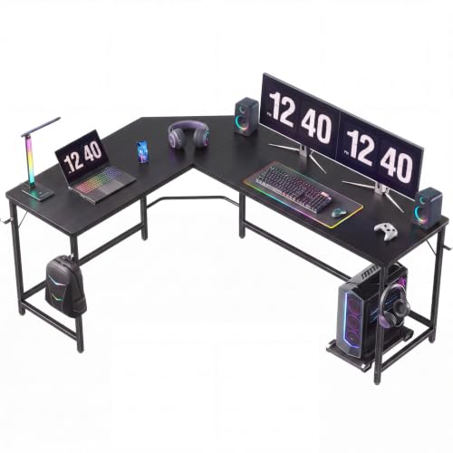 66" L Shaped Computer Desk Reversible Corner Desk for Home Office