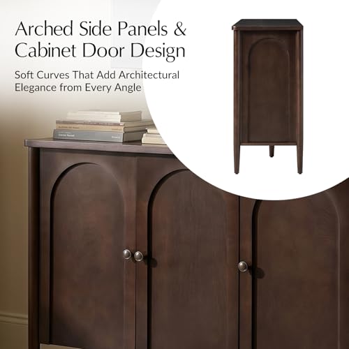 47" Arched Sideboard Buffet Cabinet with Storage, Auburn