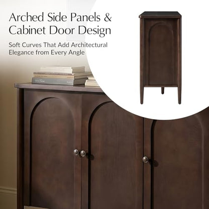 47" Arched Sideboard Buffet Cabinet with Storage, Auburn