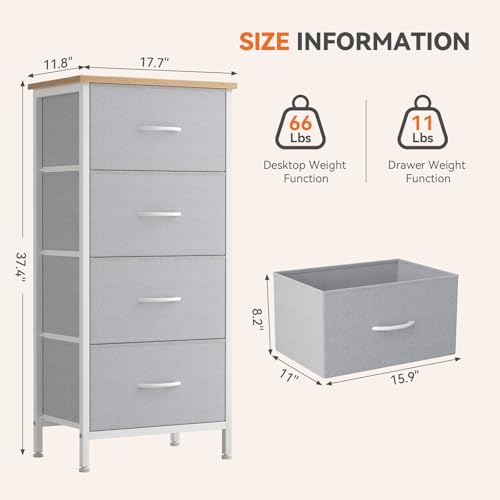 4 Storage Drawer Dresser, Storage Cabinet, Clothes Organizer