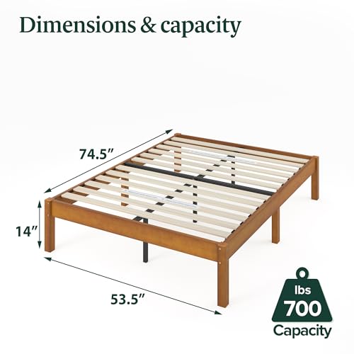 14 Inch Ellie Bamboo Platform Bed Frame, No Box Spring Needed, Full