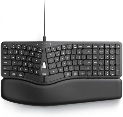 Nulea Ergonomic Split Keyboard Wired with Curved Layout and Palm Rest