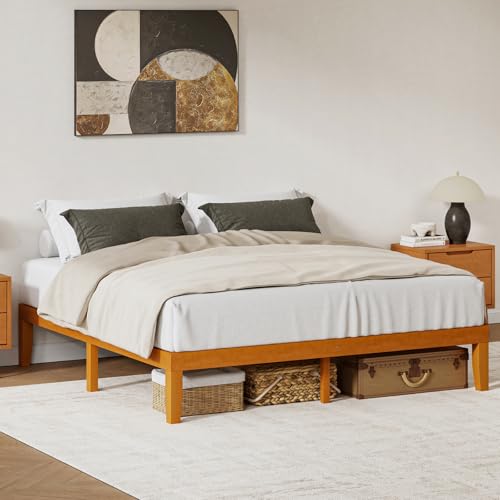 King Size Bed Frames, 12 Inch Height Wood Platform Bed Frame