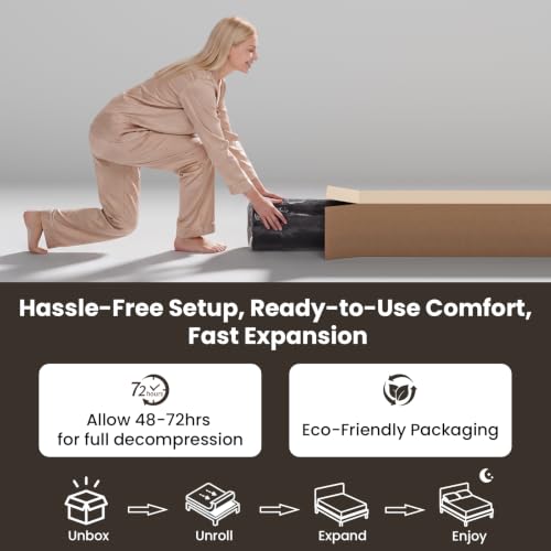 King 12 Inch Hybrid Mattress in a Box with Medium Firm Support