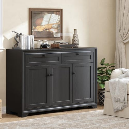 48 Inches Sideboard Buffet Cabinet with Storage, Black