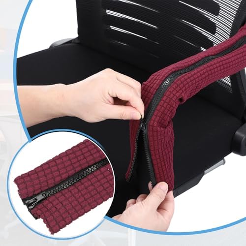 PATIKIL 18x4.3 in Office Chair Armrest Covers, 1 Pair Office Chair Arm Covers Long Computer Chairs Arm Rest Cover with Zipper Removable Rest Slipcover Hand Rest Protector, Light Gray