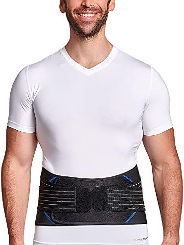 Tommie Copper Pro-Grade Adjustable Support Back Brace and Posture Corrector, Breathable Flex Stability Straps for Lumbar Support, Posture & Muscle Support - Unisex, Black - XX-Large/3X-Large