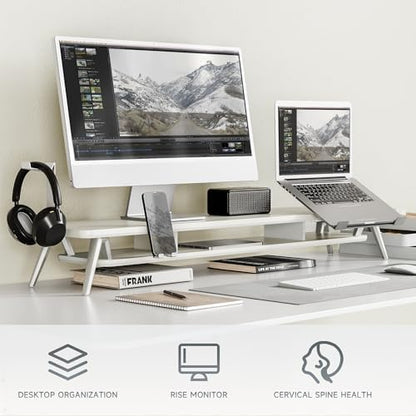 Fenge 42.5-Inch Monitor Stand Riser with Laptop, Phone & Headphone Holders