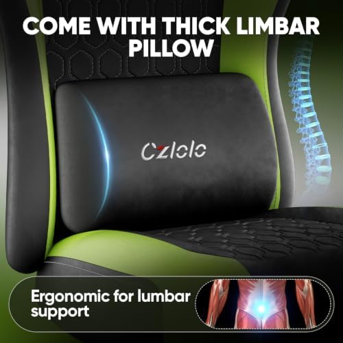 Czlolo Fabric Big and Tall Gaming Chair with Extended Footrest