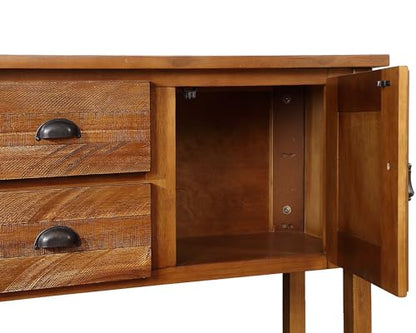 Solid Wood Sideboard Buffet Cabinet with Storage Drawers and Shelf