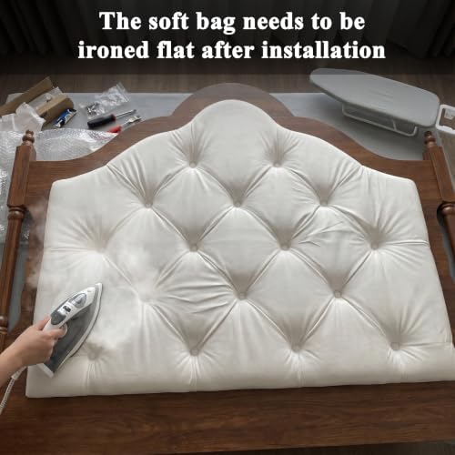 Queen Size Platform Bed Frame with Upholstered Headboard, Mid Century Modern Wood Bed Frame with Panel Footboard, No Box Spring Needed, Heavy Duty Support for Master Bedroom
