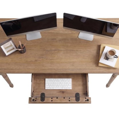 60" Rustic Farmhouse Writing Desk with Storage Drawer, Seadrift