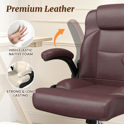 Wide Criss Cross Desk Chair with Swivel Footrest and Flip-Up Armrests