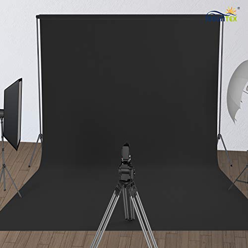ISSUNTEX 10X12 ft Background Muslin Backdrop, Photo Studio, Collapsible High Density Screen for Video Photography and Television-Black - color: Black, size: 10X12 ft