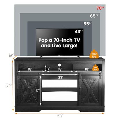 Farmhouse TV Stand for 65+ Inch TV