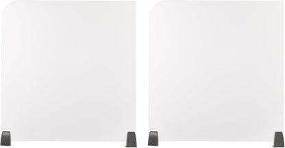 2 Pack Clamp-on Desk Privacy Panels, Frosted Acrylic Desk Dividers for Office School Call Center Reception Area, Noise and Visual Distractions Reducing Table Divider- 23" x 22"