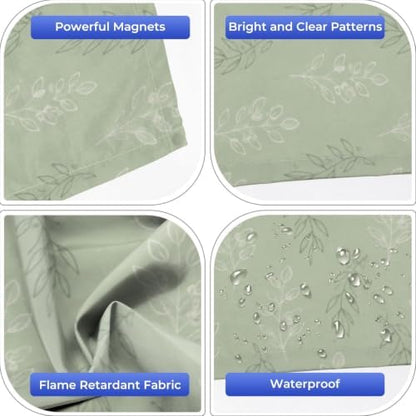 6 Pcs Fluorescent Light Covers for Ceiling Lights Botanical floral leaves Magnetic Light Filters Decorative for Classroom Office Hospital Home 4x2 Ft