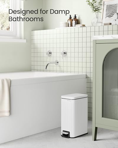 Bathroom Trash Can, 1.6 Gallon Stainless Steel Trash Bin with Lid