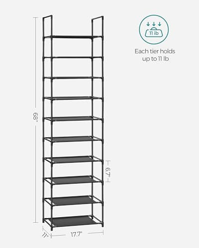 Shoe Rack, 10-Tier Shoe Shelf, Shoe Storage Organizer