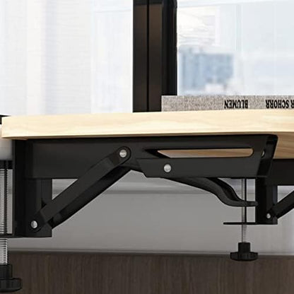 Ergonomic Keyboard Drawer Shelf, Clamp-On Table Keyboard Tray, Collapsible White/Black Desk Extender, Foldable Wrist Rest Armrest Platform (Walnut 52 * 25cm/21 * 10inch)