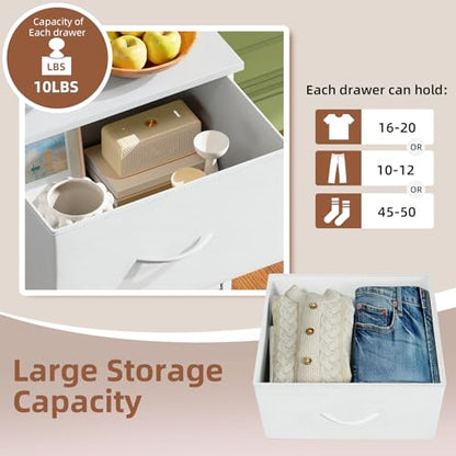 Small Dresser for Bedroom, 3 Drawer Storage Cabinet, White