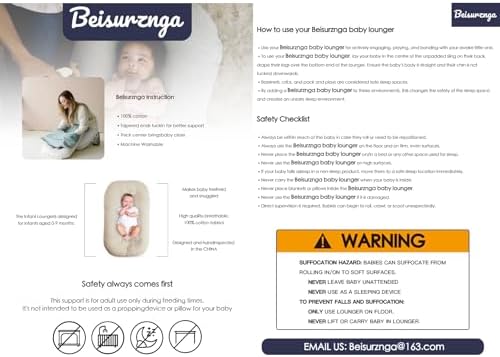 Baby Lounger Newborn 0-24 Months, Home and Travel Infant Cushion-Coffee