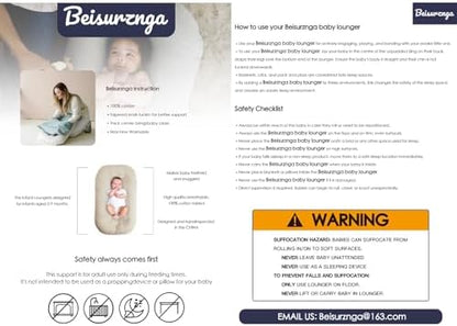 Baby Lounger Newborn 0-24 Months, Home and Travel Infant Cushion-Coffee
