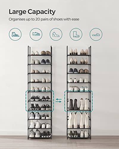 Shoe Rack, 10-Tier Shoe Shelf, Shoe Storage Organizer